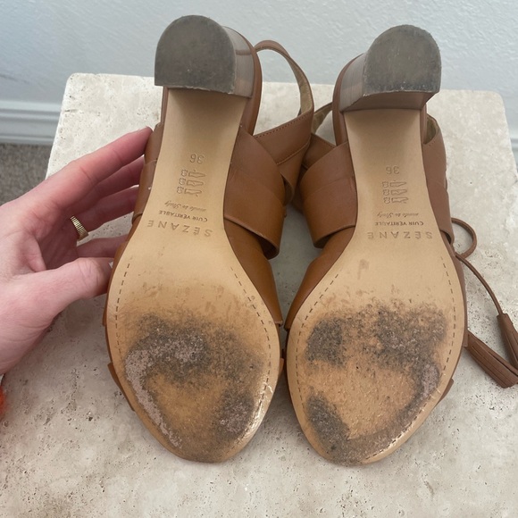 SÉZANE High Irene Wrap Gladiator Sandals in Camel Brown - Picture 7 of 8